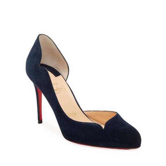 Christian Louboutin | Shoes | Christian Louboutin Navy Round Chick Suede  Pumps | Poshmark